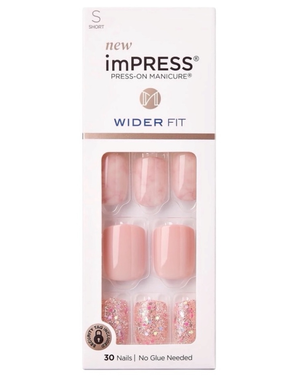 NEW imPRESS Kiss "Just a Dream" 87671 Pink 30 Press-On Manicure No Glue Nails